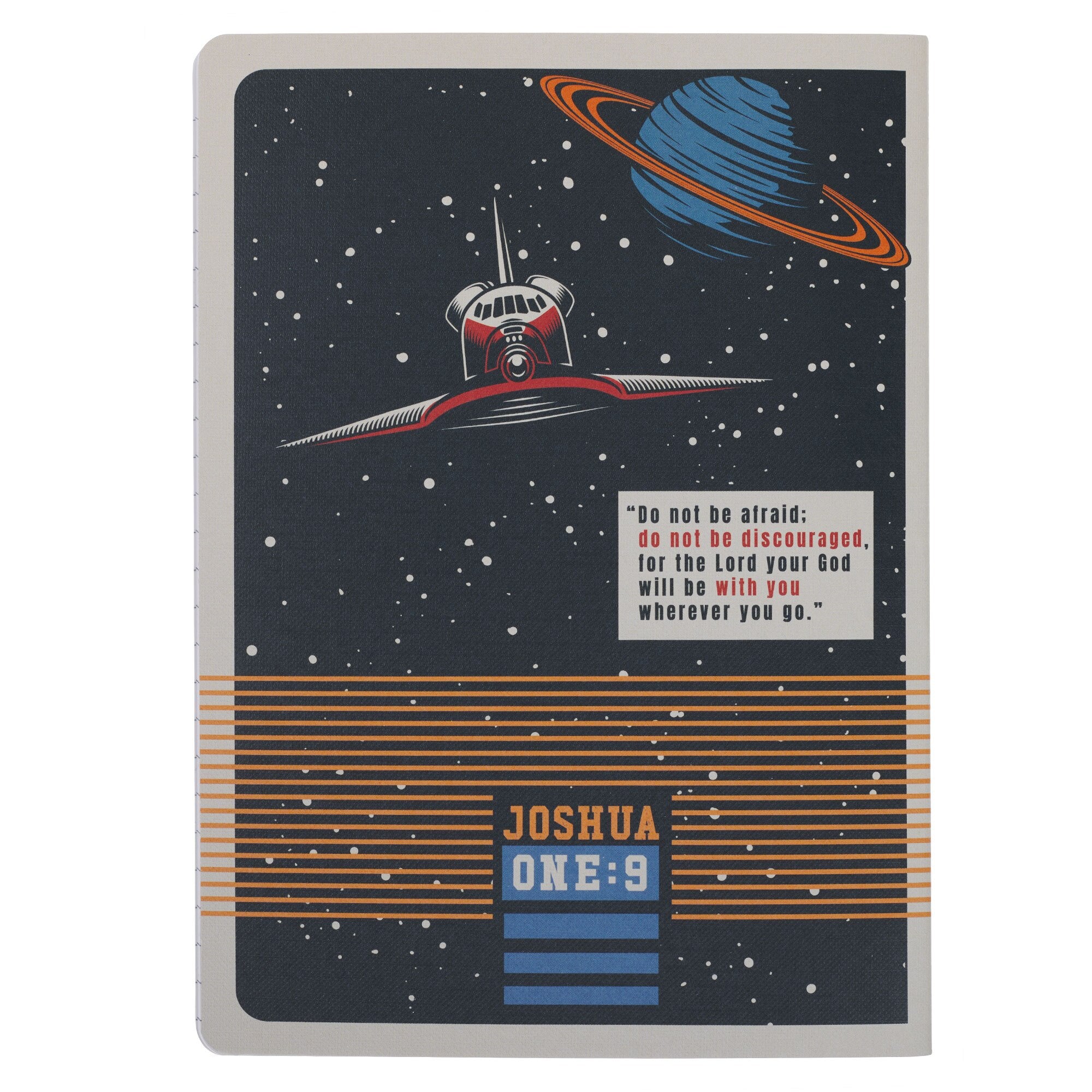 Be Strong and Courageous Blue Space Notebook - Joshua 1:9