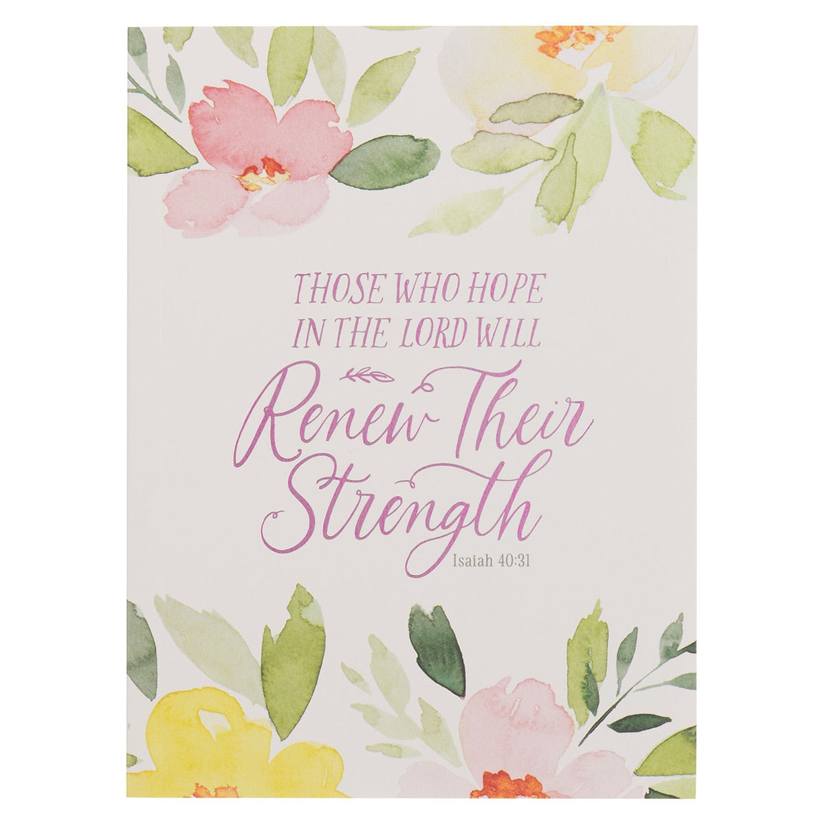 Renew Their Strength Yellow Floral Medium Notebook - Isaiah 40:31