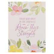 Renew Their Strength Yellow Floral Medium Notebook - Isaiah 40:31