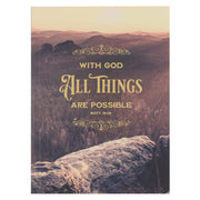 With God All Things Are Possible Mountain Medium Notebook - Matthew 19:26