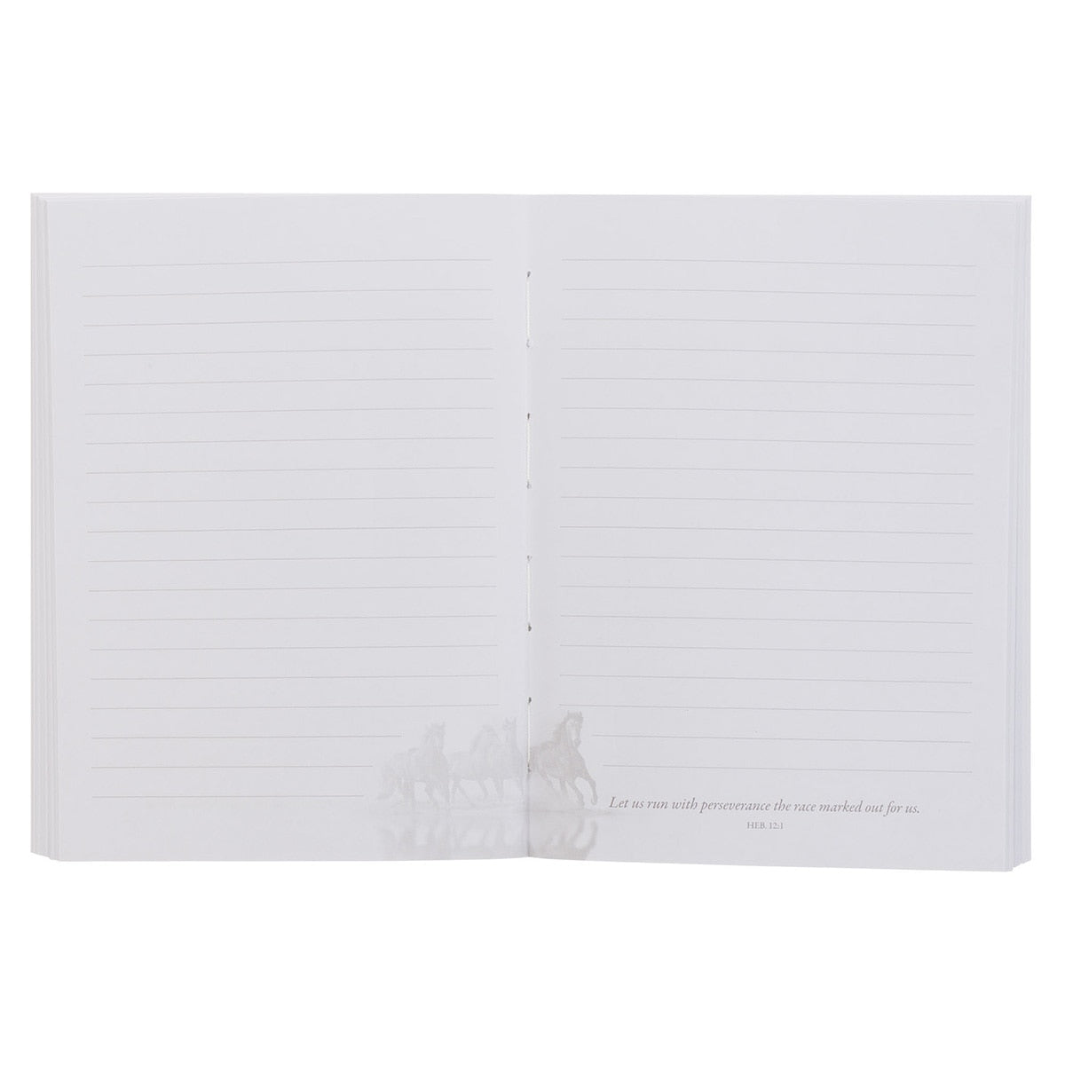 Perseverance Brown Stallion Medium Notebook - Hebrews 12:1