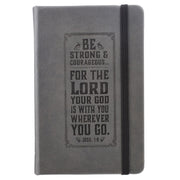 Be Strong Hardcover Faux Leather Notebook with Elastic Closure - Joshua 1:9