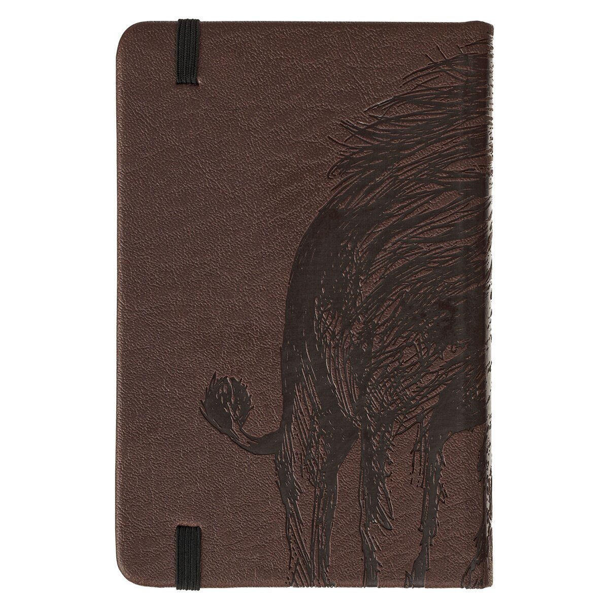 Strength and Defense Lion Walnut-Brown Faux Leather Hardcover Notebook with Elastic Band Closure  - Exodus 15:2