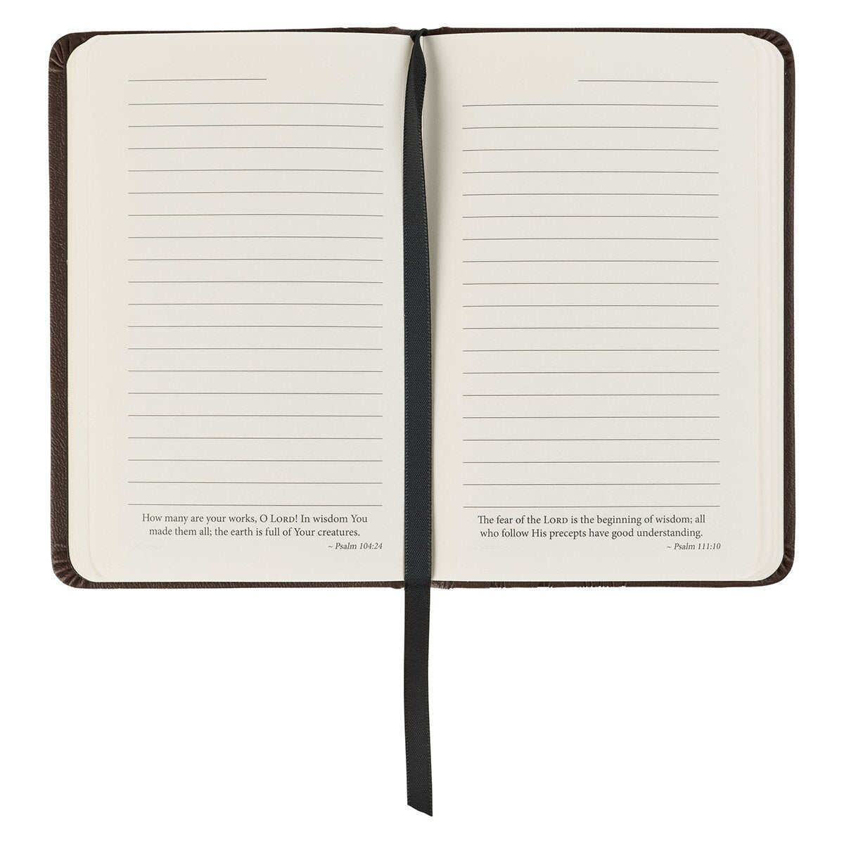 Strength and Defense Lion Walnut-Brown Faux Leather Hardcover Notebook with Elastic Band Closure  - Exodus 15:2