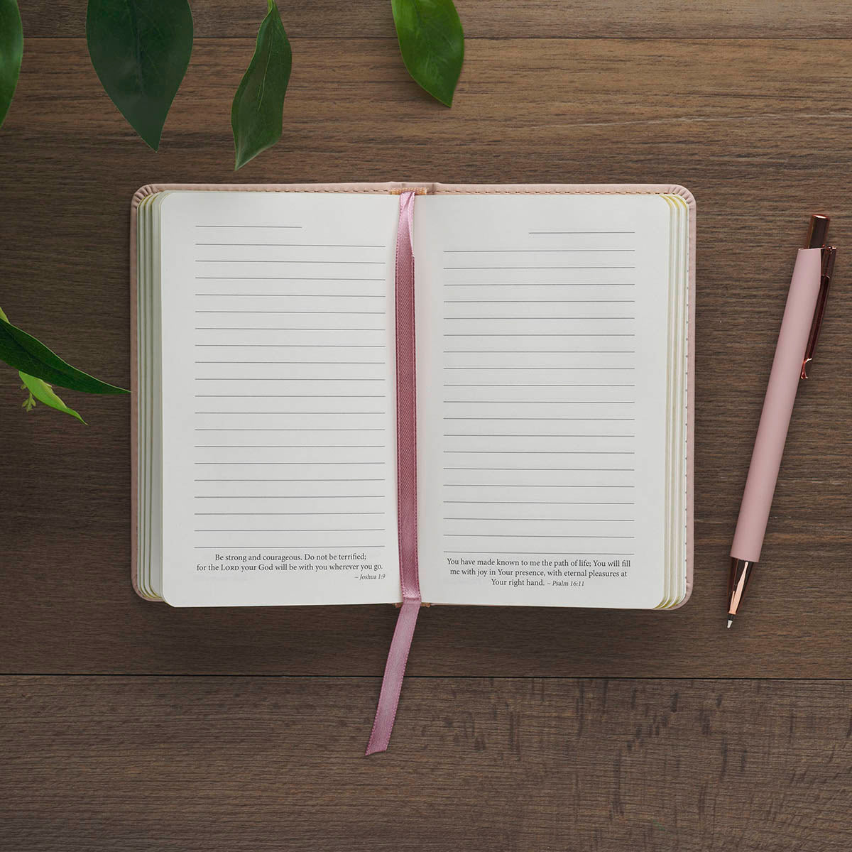 Trust Mottled Blush Faux Leather Hardcover Notebook with Elastic Band Closure - Proverbs 3:5