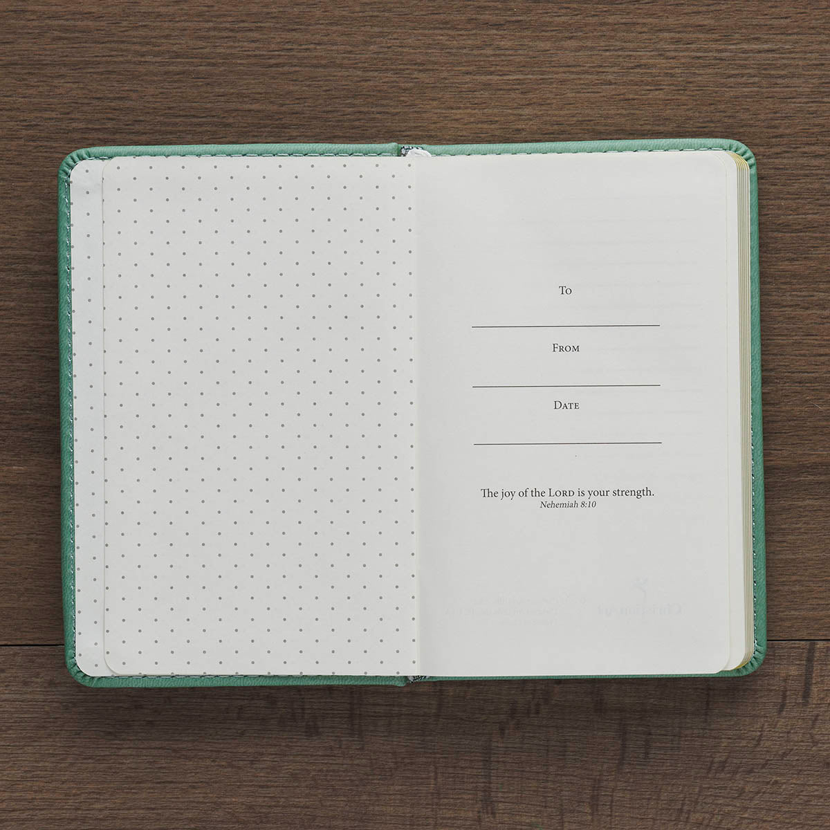 Faith Teal Floral Faux Leather Hardcover Notebook with Elastic Band Closure - 2 Corinthians 5:7