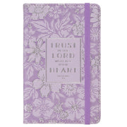 Trust in the Lord Lilac Floral Hardcover Notebook with Elastic Band Closure - Proverbs 3:5