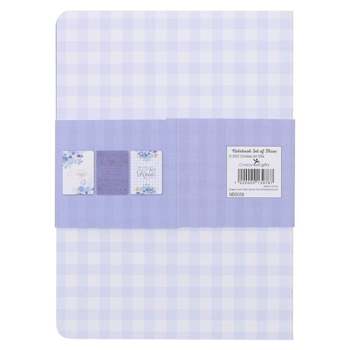 Strength Blue Floral Large Notebook Set -Psalm 28:7