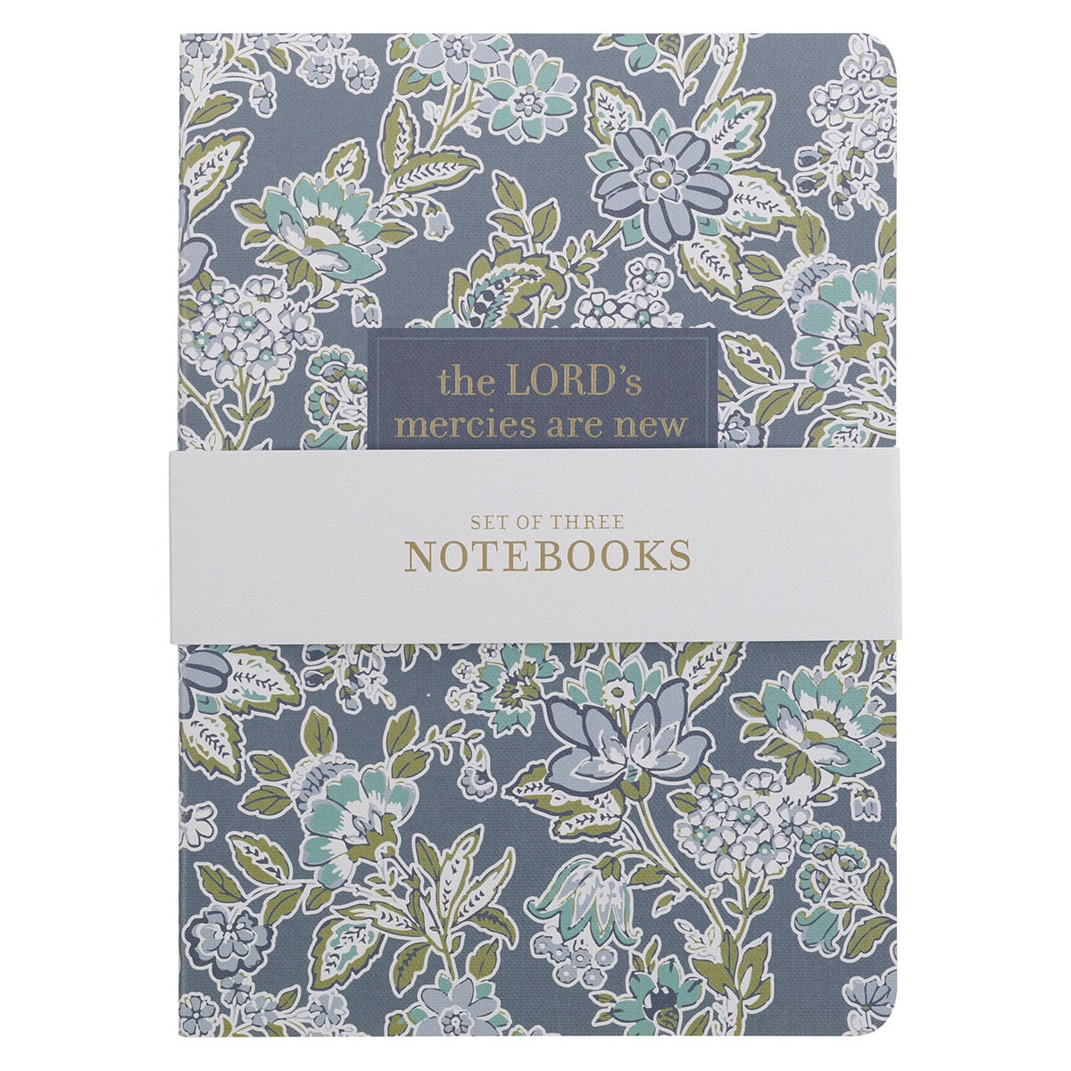 Morning Mercies Blue and Green Floral Notebook Set - Lamentations 3:22-23
