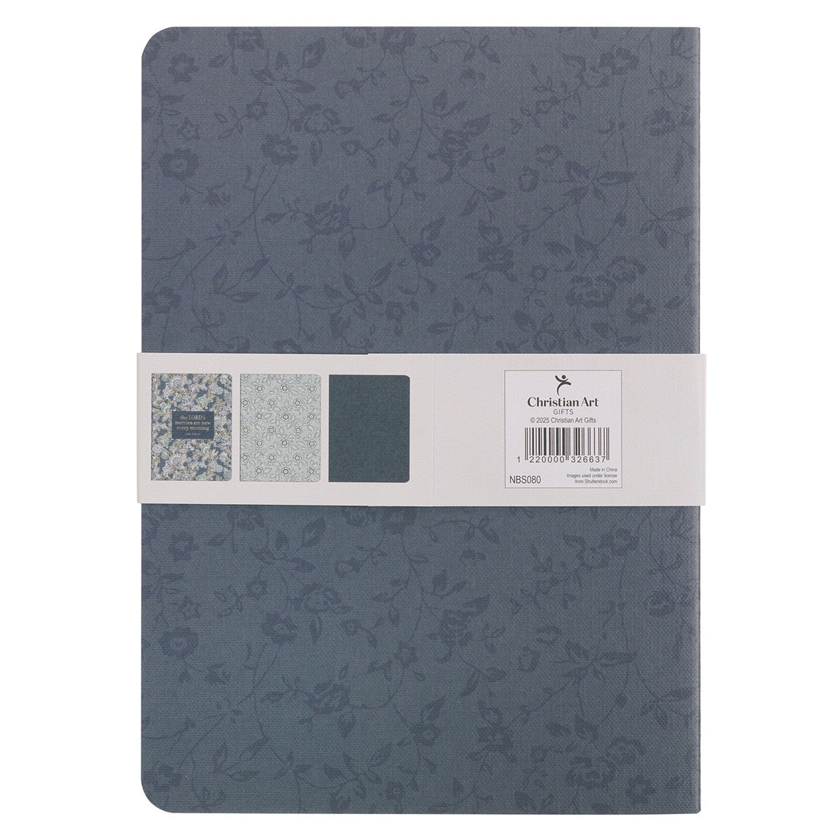 Morning Mercies Blue and Green Floral Notebook Set - Lamentations 3:22-23