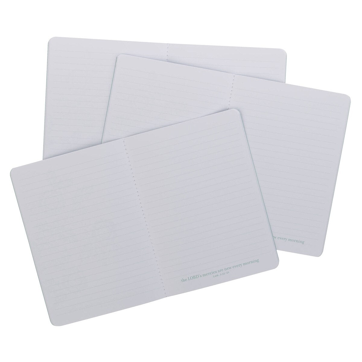 Morning Mercies Blue and Green Floral Notebook Set - Lamentations 3:22-23