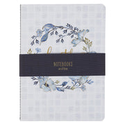 Faith Love and Grace Blue Floral Tile Notebook Set