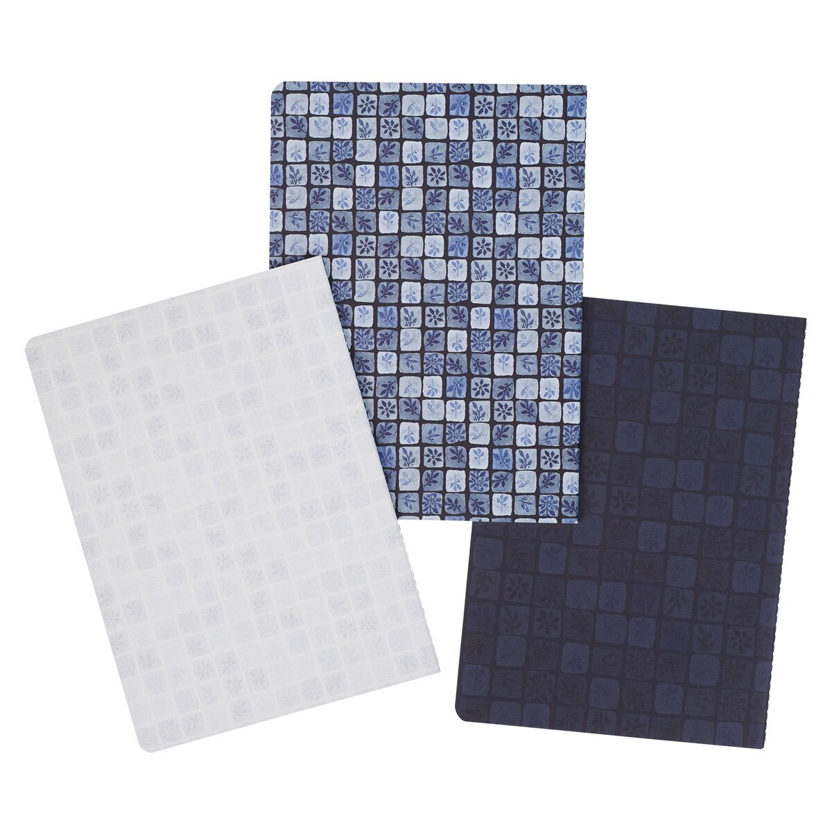 Faith Love and Grace Blue Floral Tile Notebook Set