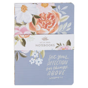 Affection Blue Floral Notebook Set - Colossians 3:2