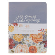 Joy and Grace Peach and Blue Floral Medium Notebook Set 