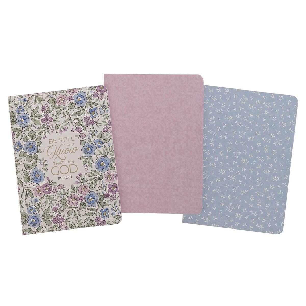 Be Still and Know Purple Trio Large 3-piece Notebook Set - Psalm 4:10