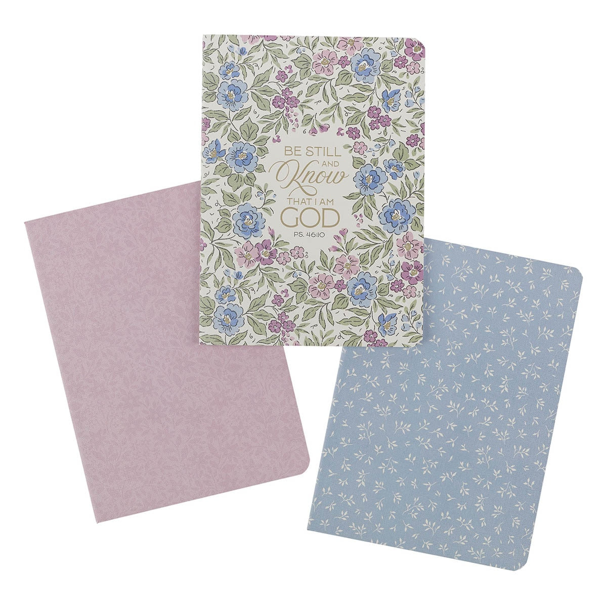 Be Still and Know Purple Trio Large 3-piece Notebook Set - Psalm 4:10