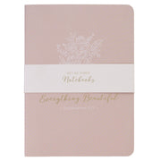 Everything Beautiful Blush and Taupe Floral 3-Piece Large Notebook Set - Ecclesiastes 3:11