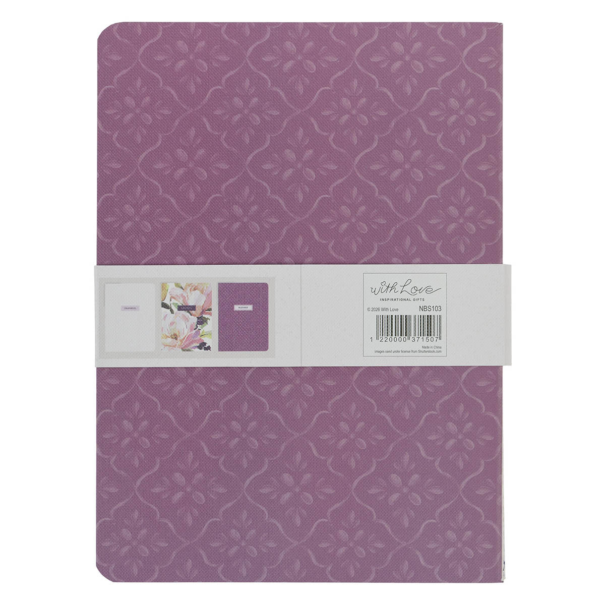 Blessed Purple Floral 3-Piece Large Notebook Set
