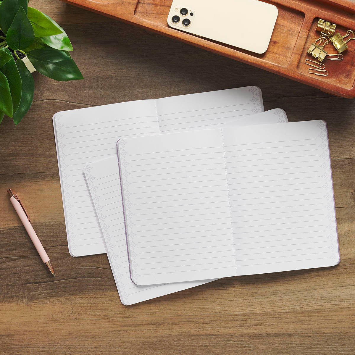 Blessed Purple Floral 3-Piece Large Notebook Set