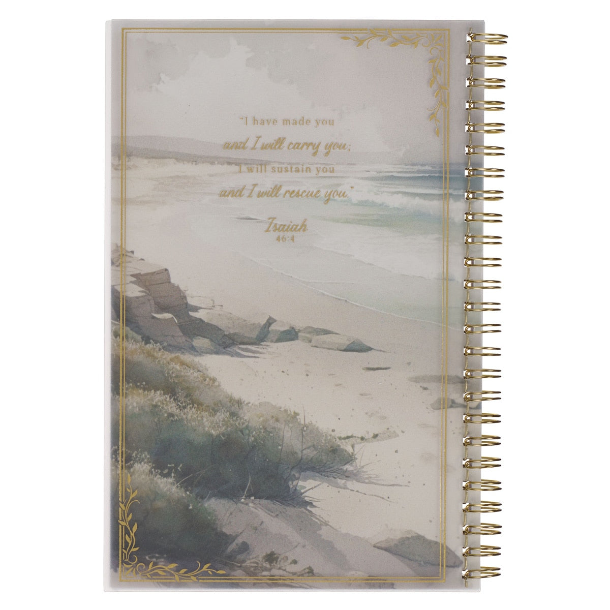 Footprints in the Sand Wirebound Notebook - Isaiah 46:4