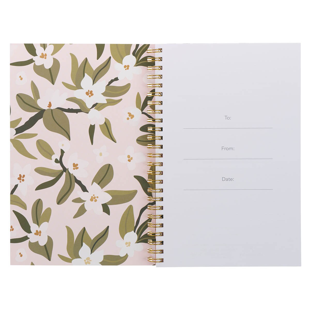 Through Christ Pink Floral Spiral Notebook  - Phil 4:13