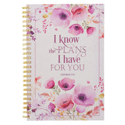 I Know The Plans Pink Wildflower Spiral Notebook - Jeremiah 29:11