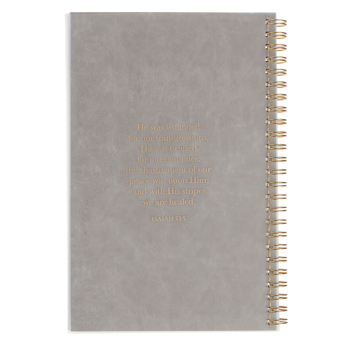 Amazing Grace Wildflower PVC Cover Spiral Notebook - Isaiah 53:5