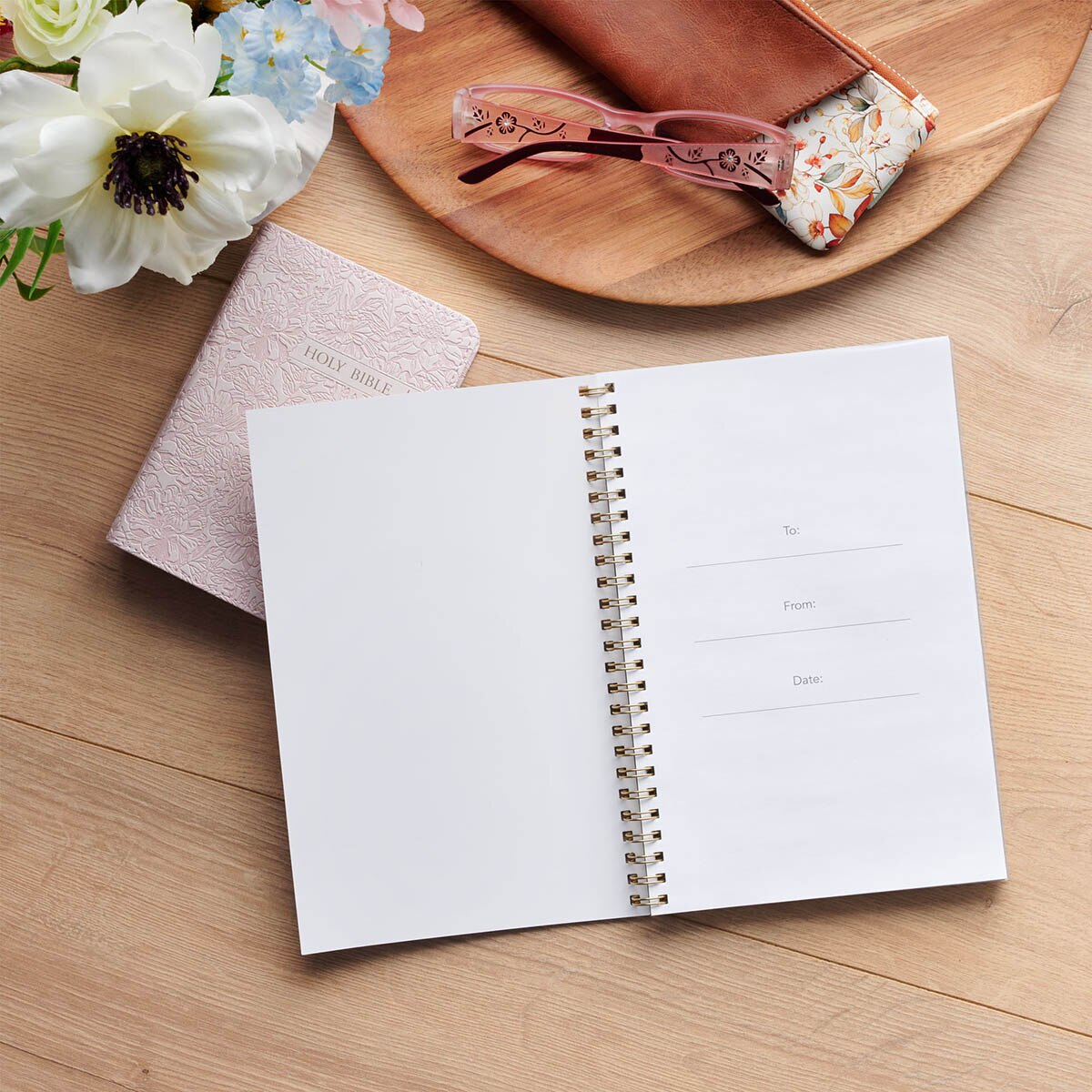 Amazing Grace Wildflower PVC Cover Spiral Notebook - Isaiah 53:5