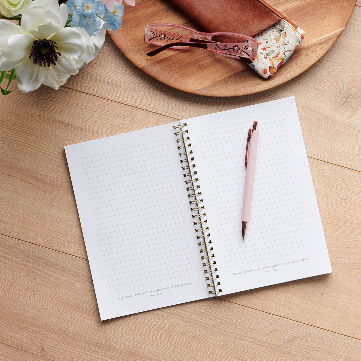 Amazing Grace Wildflower PVC Cover Spiral Notebook - Isaiah 53:5