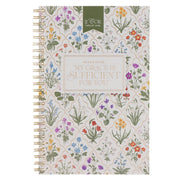 Sufficient Grace Taupe Meadow Soft Cover Spiral Notebook - 2 Corinthians 12:9