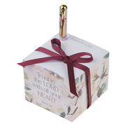 Trust in the Lord Purple Blooms Note Block with a Pen - Proverbs 3:5