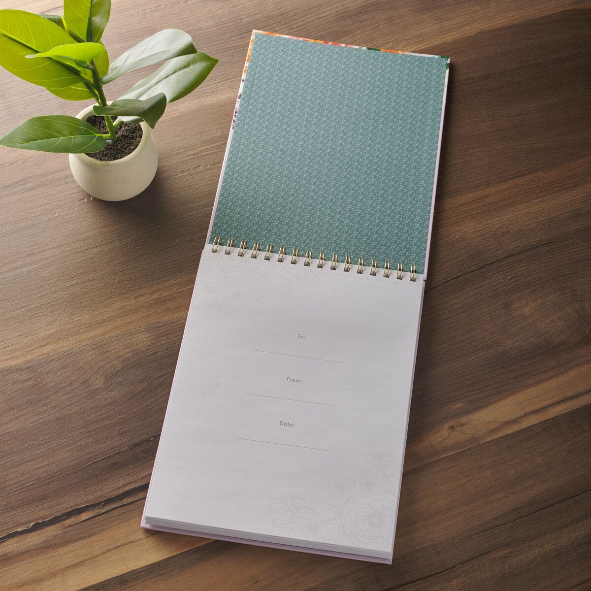 He Delivered Me Lilac Floral Wirebound Notepad - Psalm 34:4