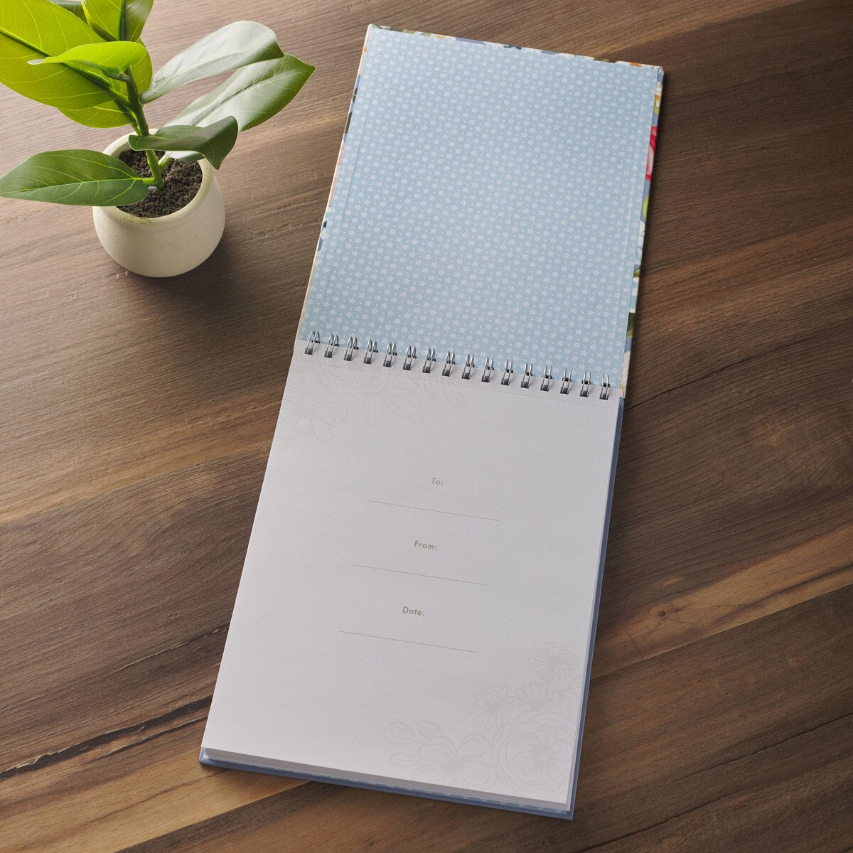 Things Above Blue Floral Wirebound Notepad - Colossians 3:2