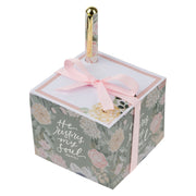 The Lord Stood With Me Green Floral Note Block and Pen Set - 1 Timothy 4:17