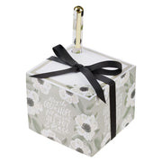 Joy and Peace Monochromatic Floral Note Block with Pen Set - Romans 15:13