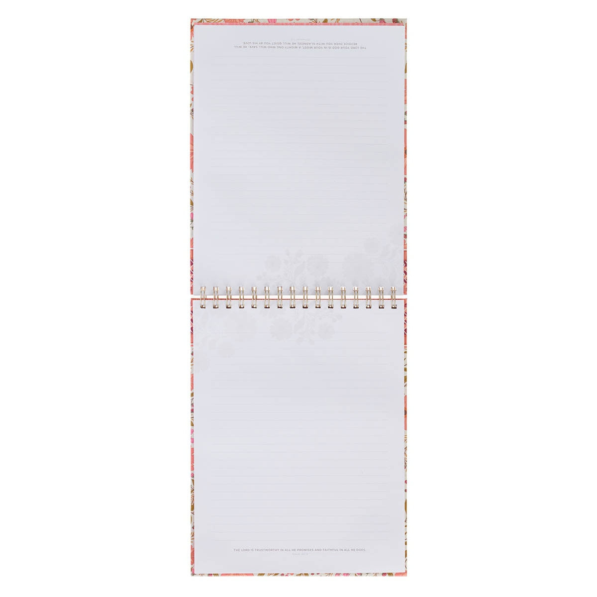 Trust Coral Floral Large Spiral Notepad - Isaiah 40:31