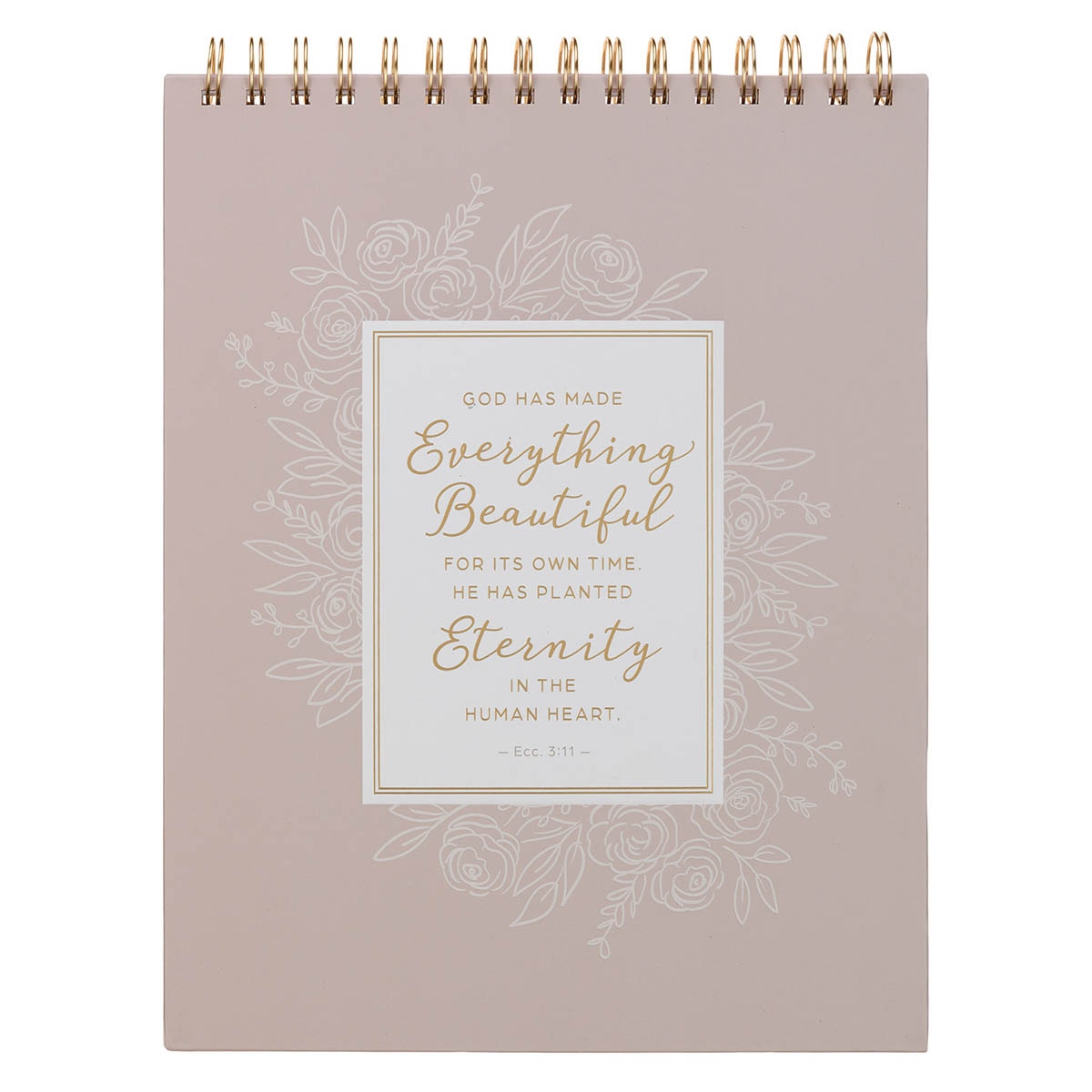 Everything Beautiful Pink Floral Spiral Notepad - Ecclesiastes 3:11