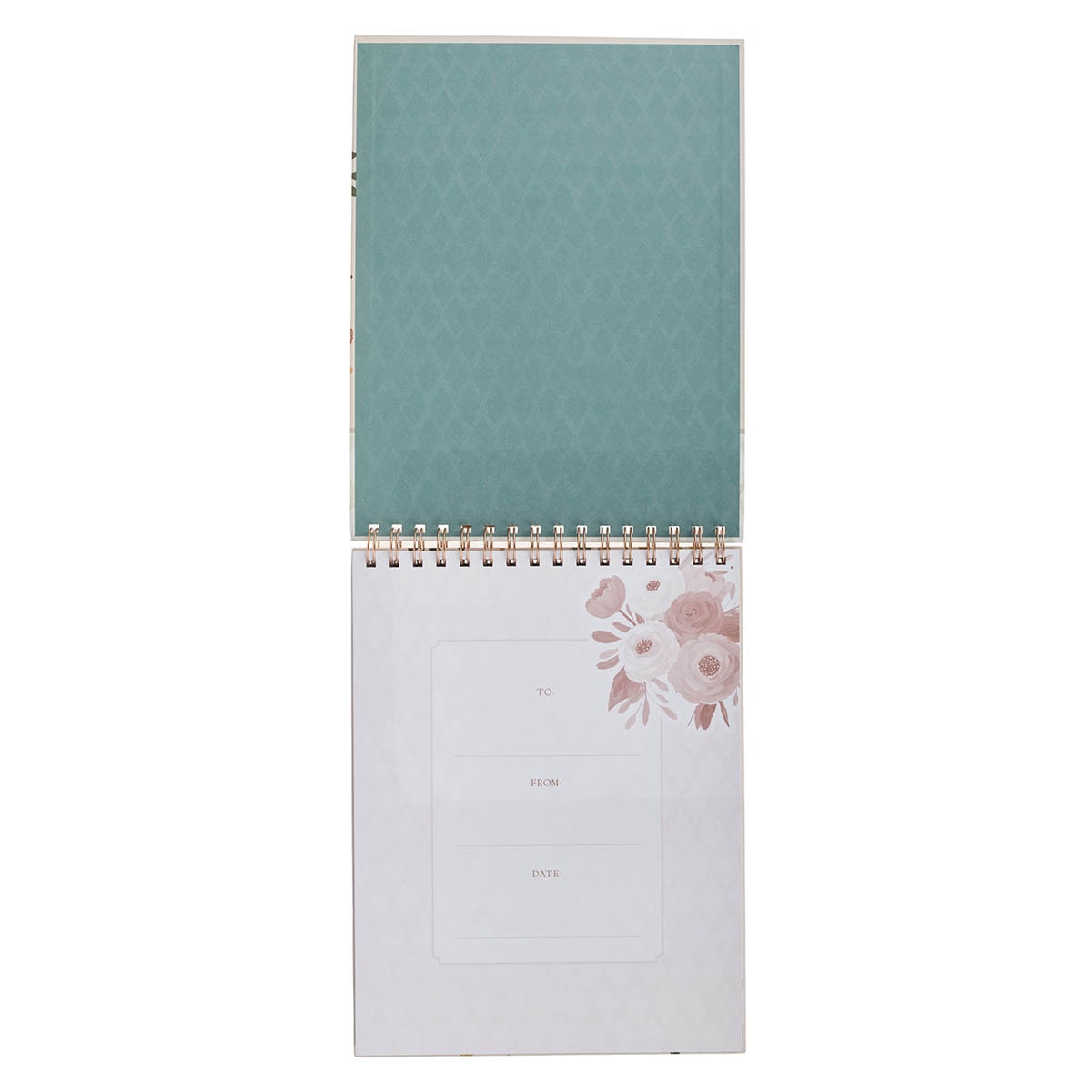 Joyful Patient Faithful Heirloom Floral Hardcover Top-bound Spiral Notepad - Romans 12:12