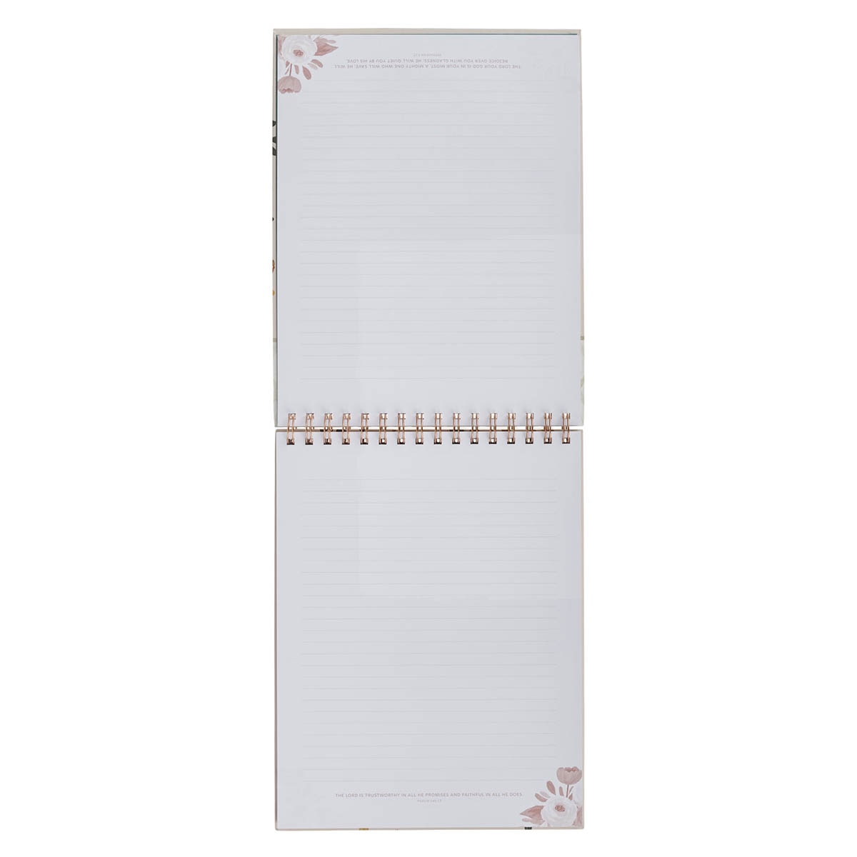 Joyful Patient Faithful Heirloom Floral Hardcover Top-bound Spiral Notepad - Romans 12:12