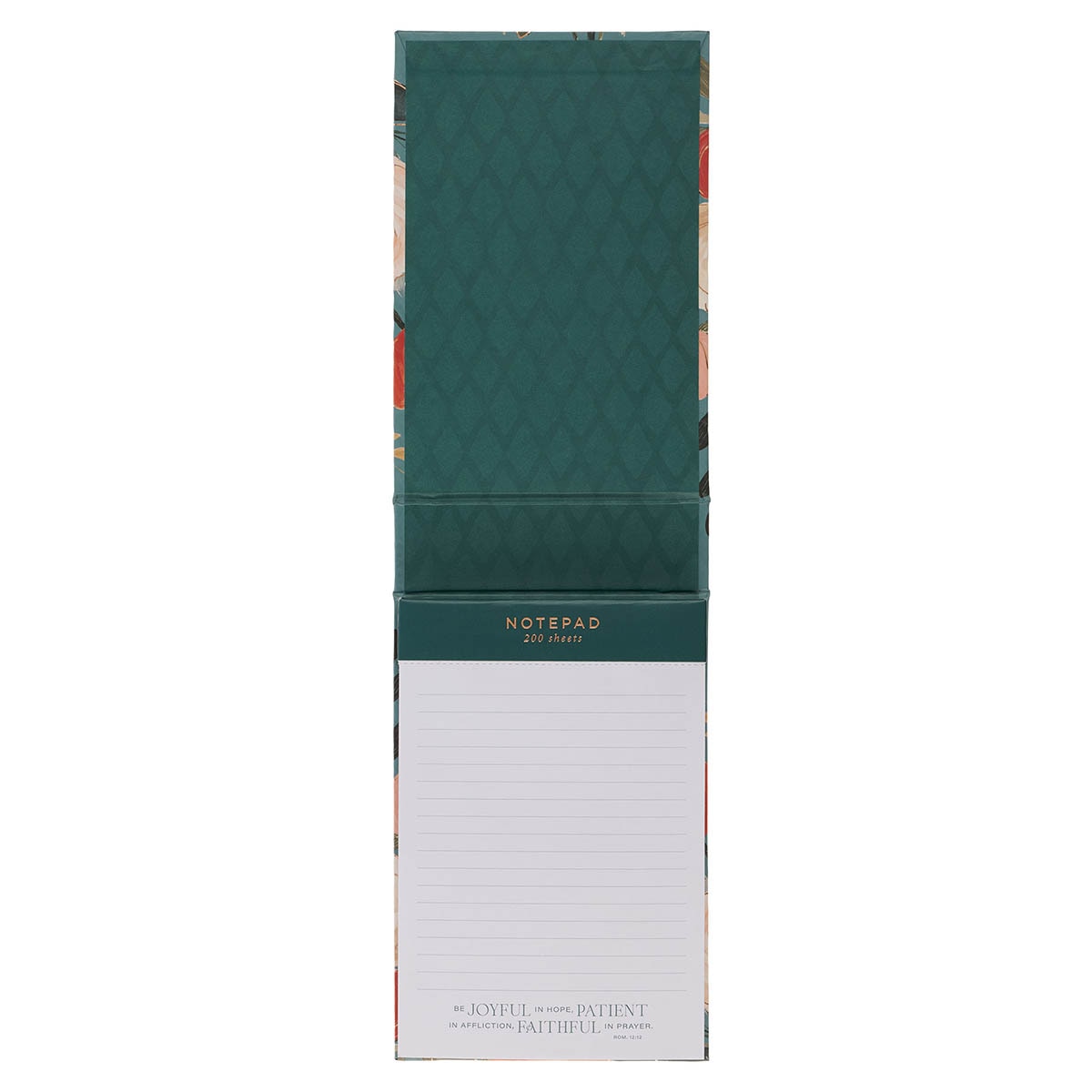 Joful Patient Faithful Heirloom Floral Hardcover Top-flip Notepad - Romans 2:12