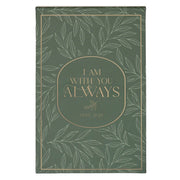 I Am With You Always Green Botanical Leaf Hardcover Top-flip Notepad - Matthew 28:20
