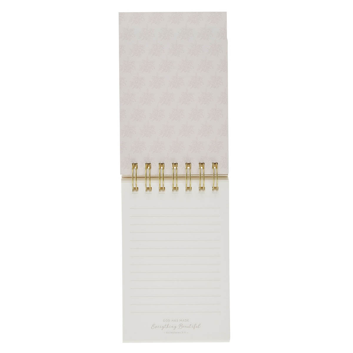 Everything Beautiful Blush Taupe Floral Tiered Spiral Notepad - Ecclesiastes 3:11