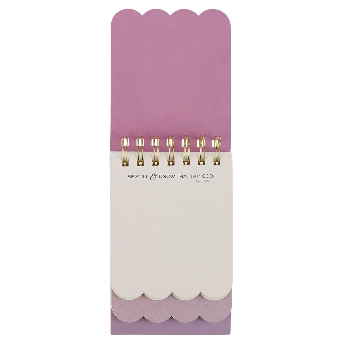 Be Still and Know Purple Floral Tiered Spiral Notepad - Psalm 46:10