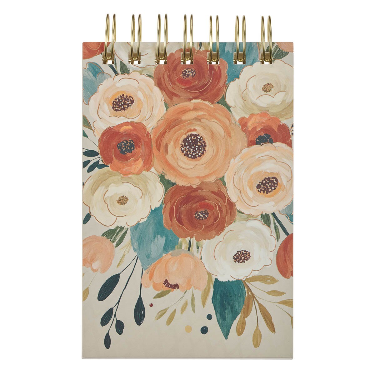 Joyful Patient Faithful Heirloom Floral Tiered Spiral Notepad - Romans 12:12