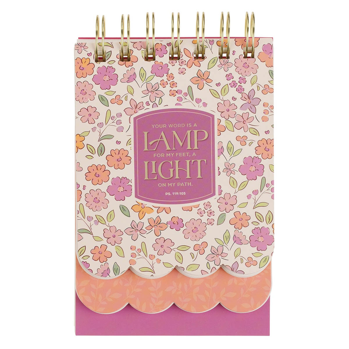 Lamp for My Feet Pink Meadow Tiered Spiral Notepad - Psalm 119:105