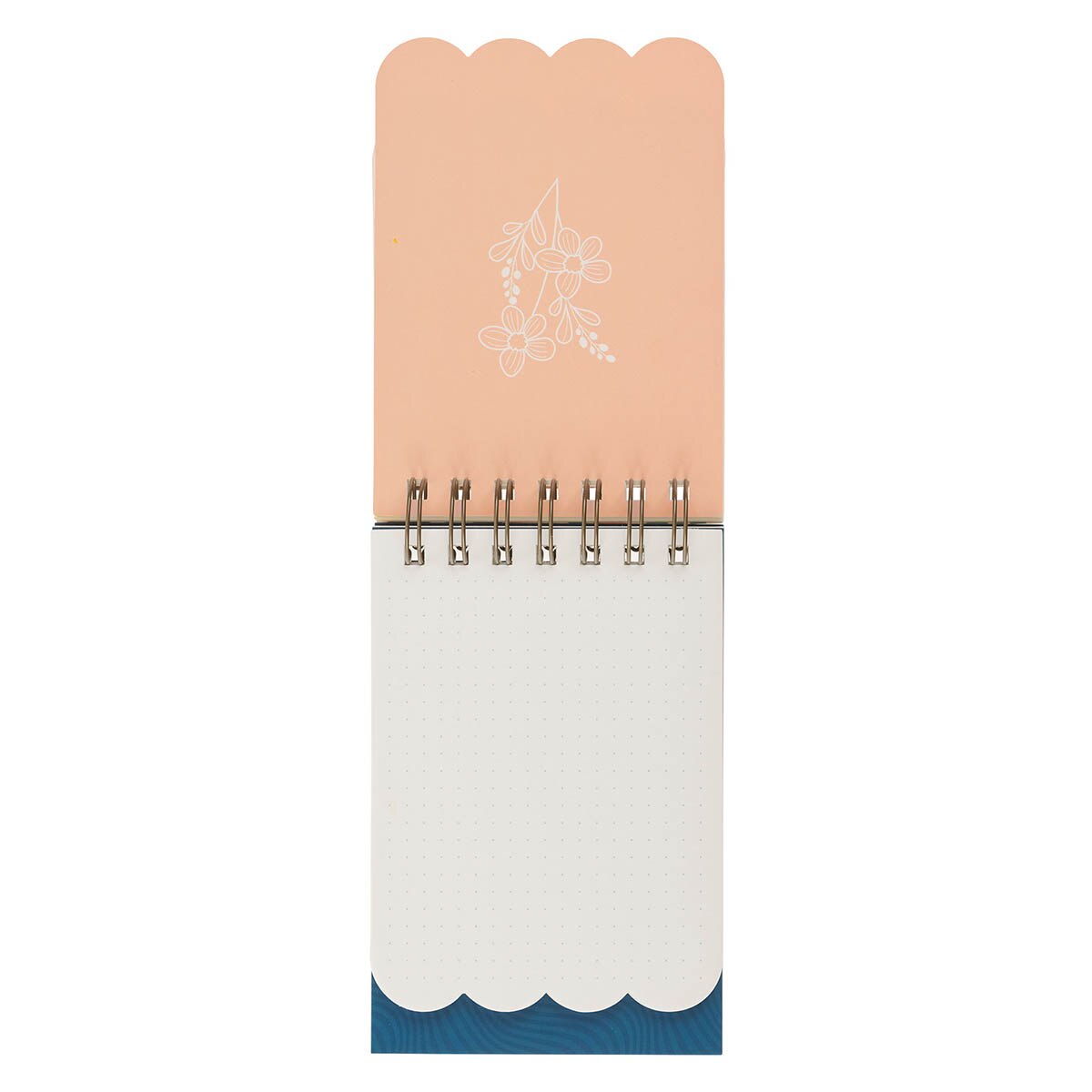 Follow Jesus Peach Floral Mosaic Tiered Spiral Notepad
