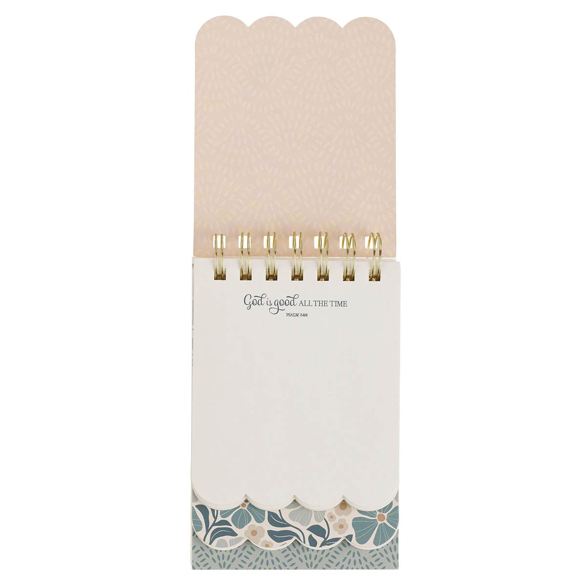 God is Good Blue BloomsTiered Spiral Notepad - Psalm 34:8