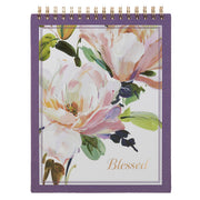 Blessed Purple Floral Spiral Notepad