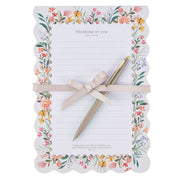 Thinking of You Cream Bouquet Notepad and Pen Gift Set - Philippians 1:3-4